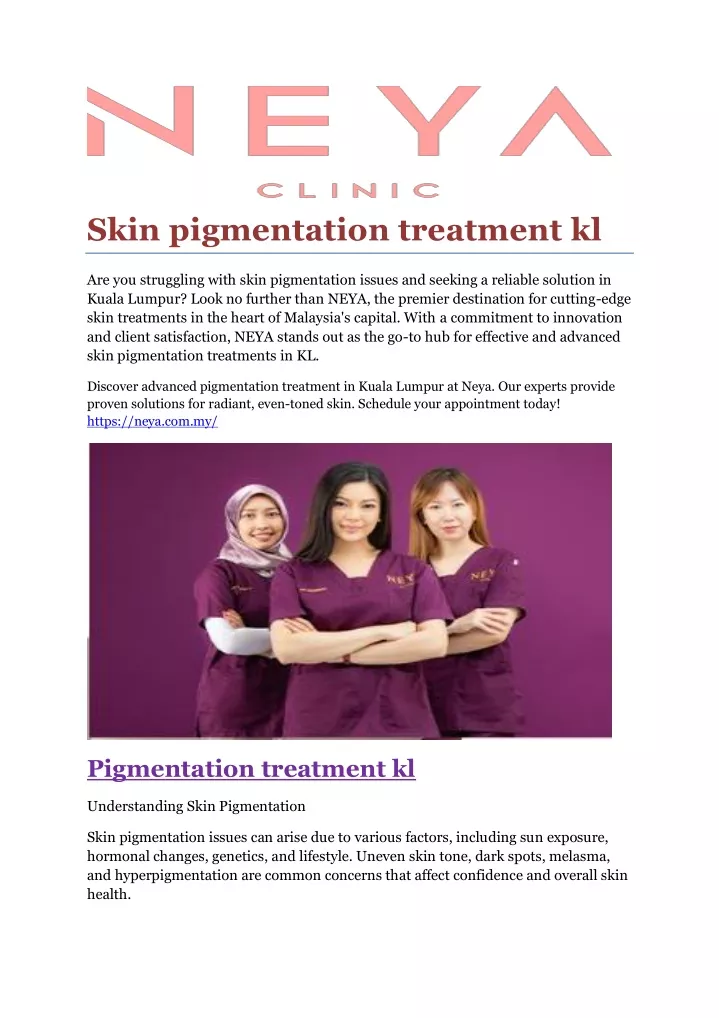 skin pigmentation treatment kl