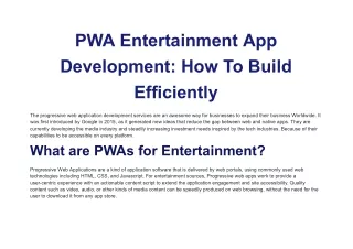 pwa entertainment app development how to build