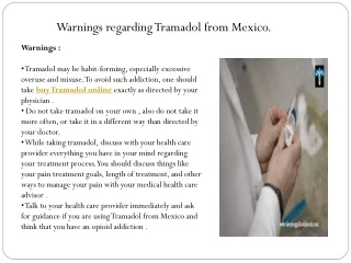 Warnings regarding Tramadol from Mexico