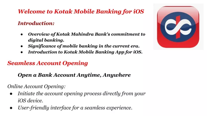 welcome to kotak mobile banking for ios