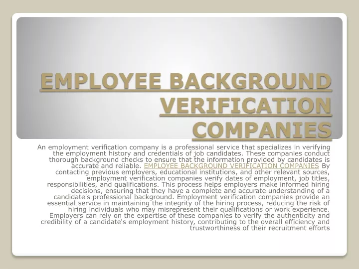 employee background verification companies
