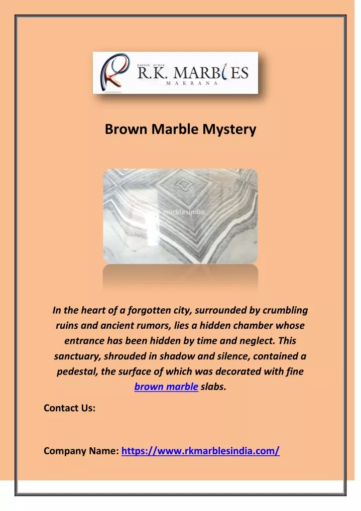 brown marble mystery