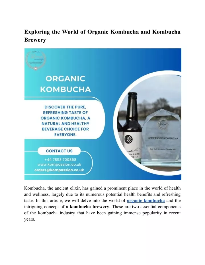 exploring the world of organic kombucha