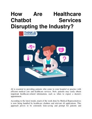 How Are Healthcare Chatbot Services Disrupting the Industry