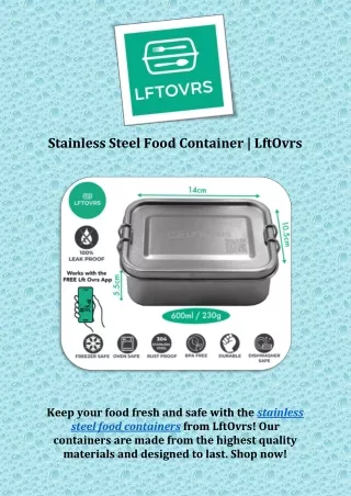 Stainless Steel Food Container | LftOvrs