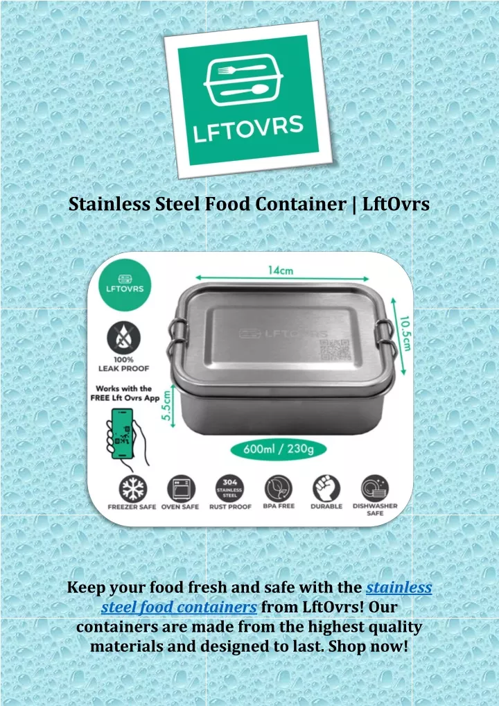 stainless steel food container lftovrs