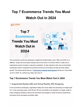 top 7 ecommerce trends you must