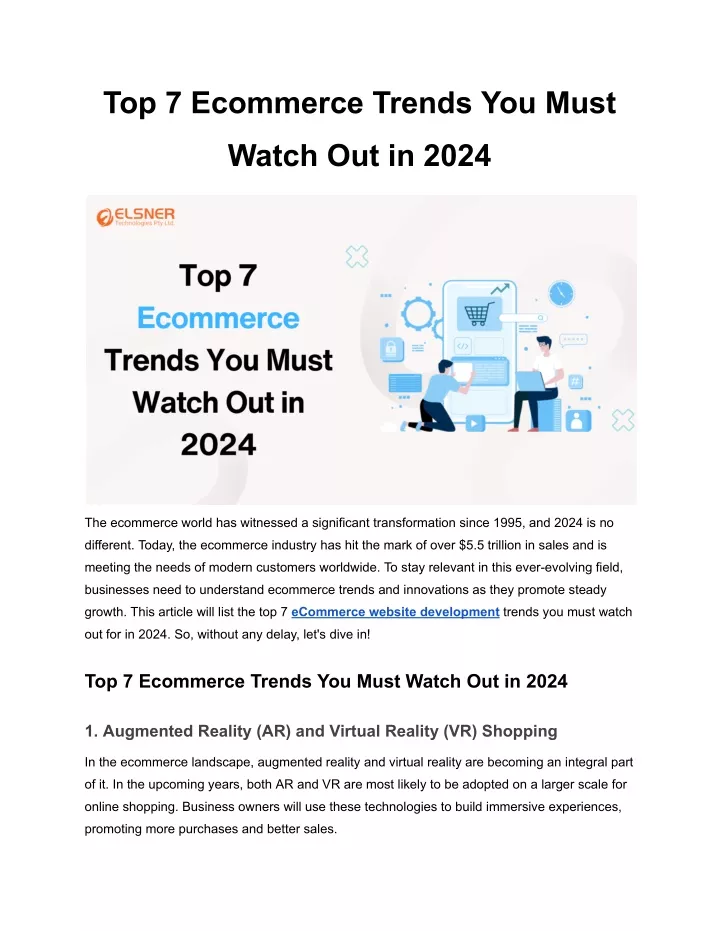 top 7 ecommerce trends you must