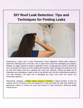 DIY Guide to Finding Roof Leaks