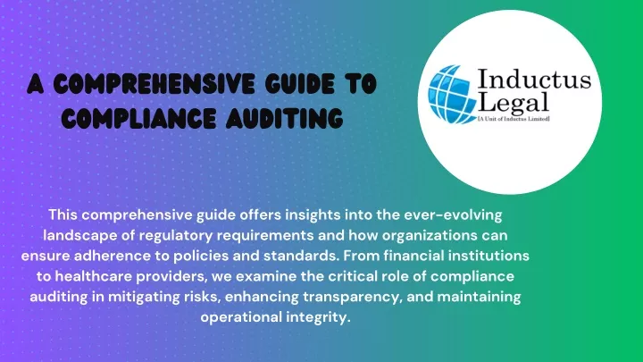 a comprehensive guide to compliance auditing
