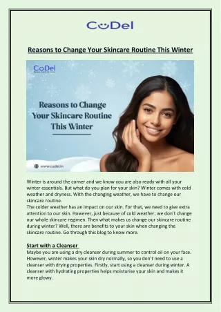 Reasons to Change Your Skincare Routine This Winter