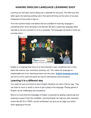 making english language learning easy