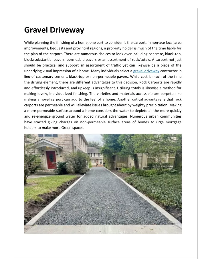 gravel driveway