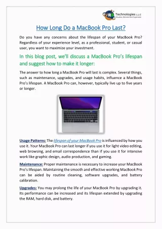 how long do how long do a macbook pro last