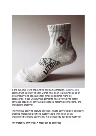 Custom Socks with Words as a Means of Branding