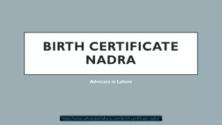 Birth Certificate Nadra