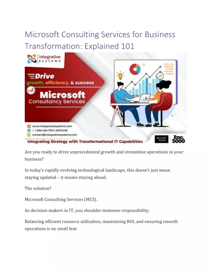 microsoft consulting services for business