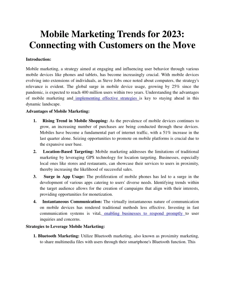 mobile marketing trends for 2023 connecting with