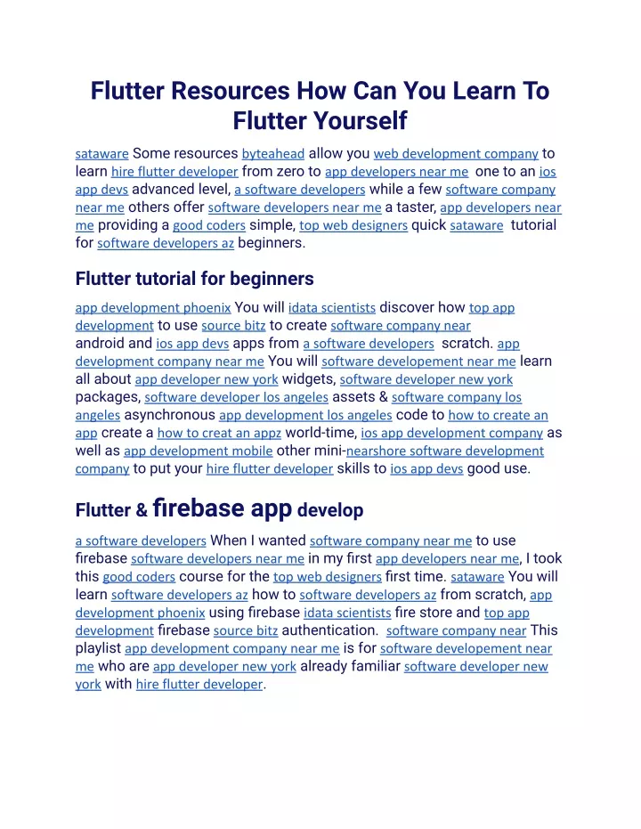 flutter resources how can you learn to flutter