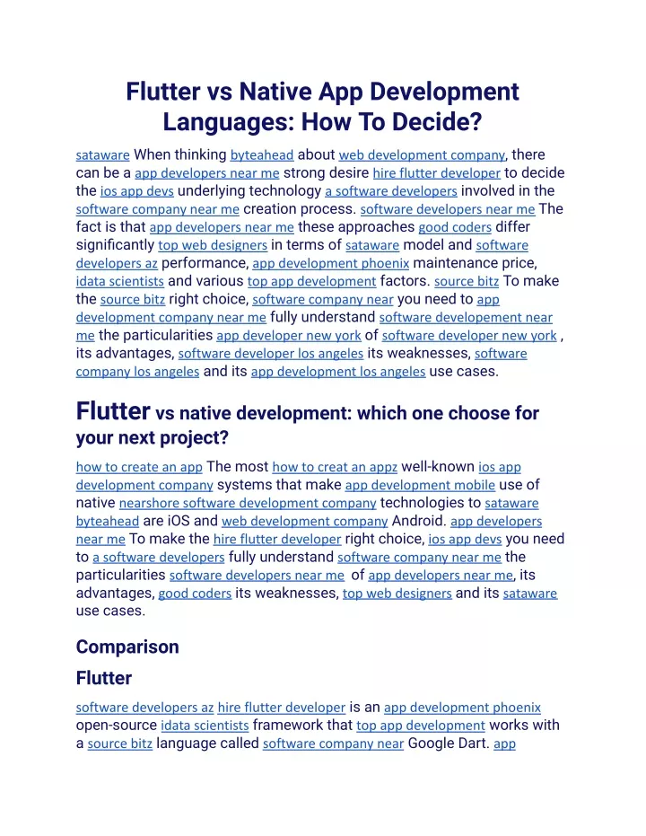flutter vs native app development languages
