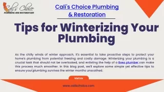 Tips for Winterizing Your Plumbing