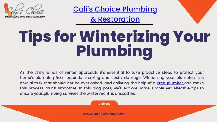 cali s choice plumbing restoration