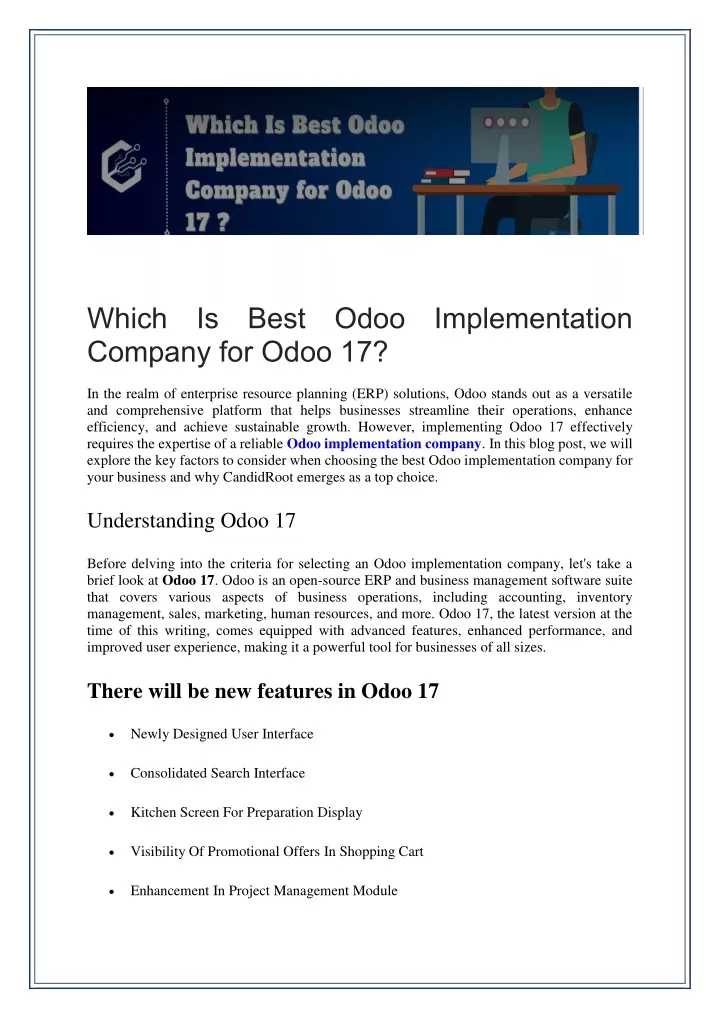 which is best odoo implementation company