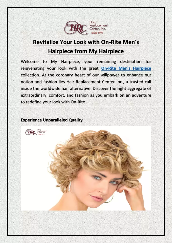revitalize your look with on rite men s hairpiece