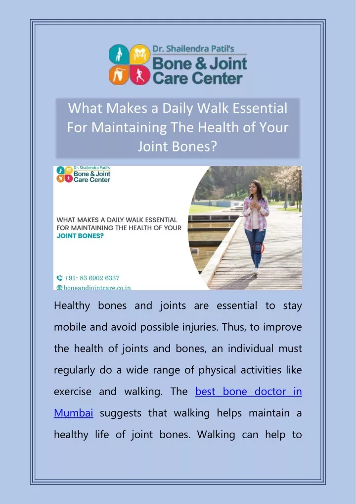 healthy bones and joints are essential to stay