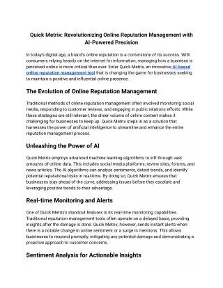 ai based online reputation management tool