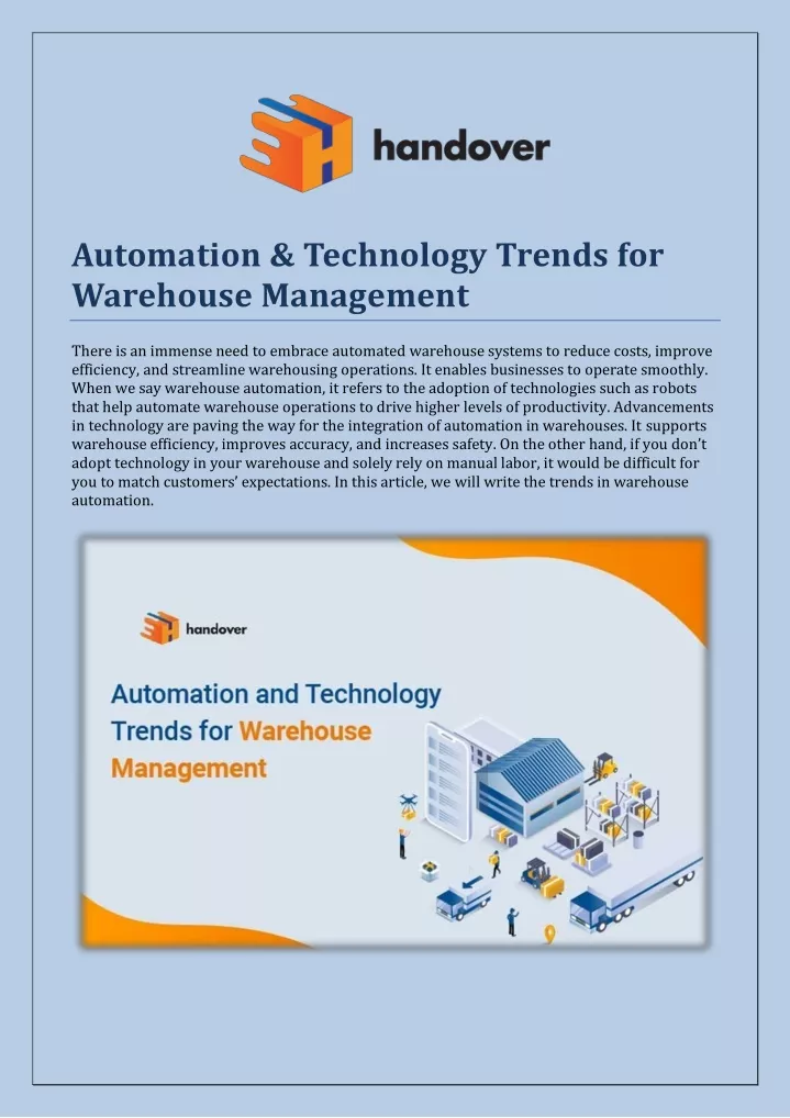 automation technology trends for warehouse