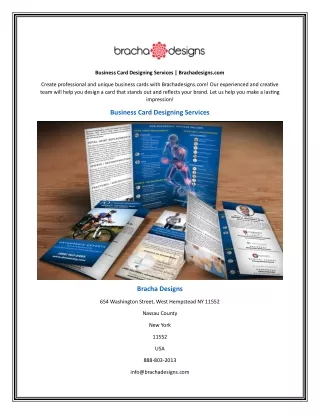 Business Card Designing Services | Brachadesigns.com