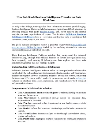 how full stack business intelligence transforms