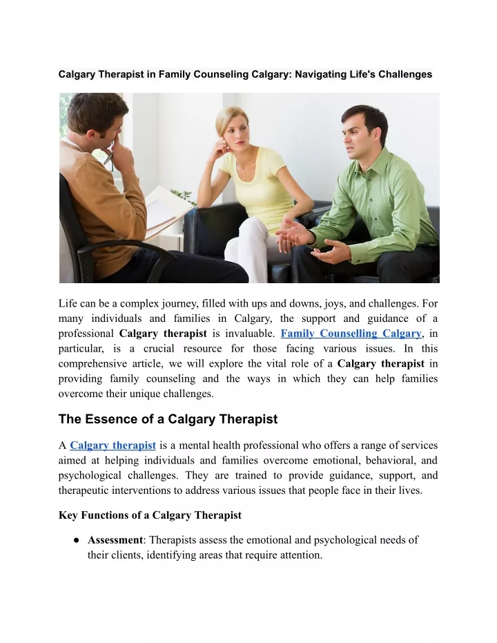 calgary therapist in family counseling calgary