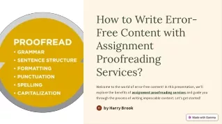 How to Write Error Free Content with Assignment Proofreading Services