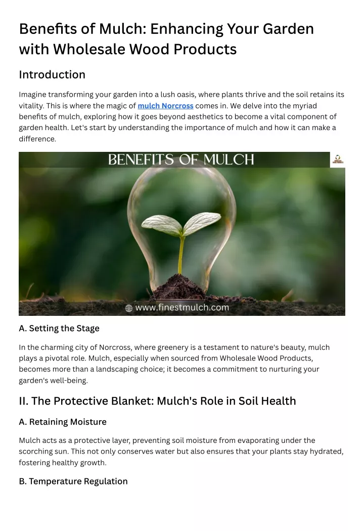 benefits of mulch enhancing your garden with