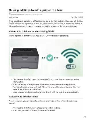 How to add a printer to a Mac