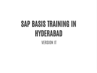 Sap BASIS Training In Hyderabad