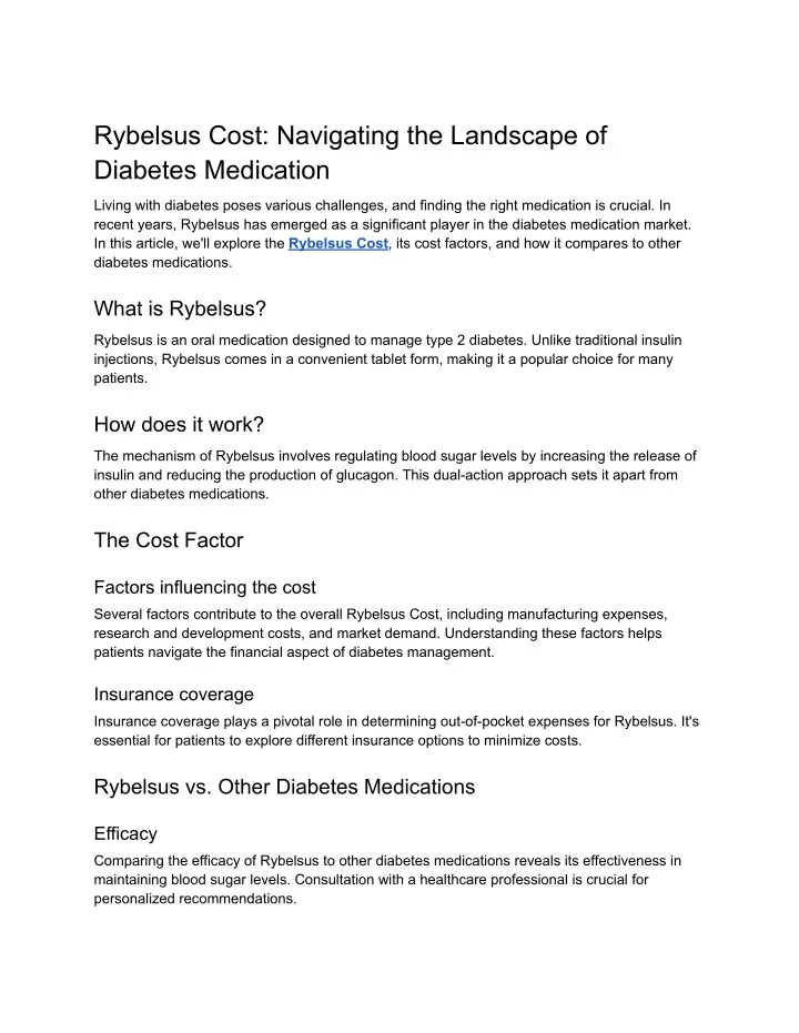 rybelsus cost navigating the landscape