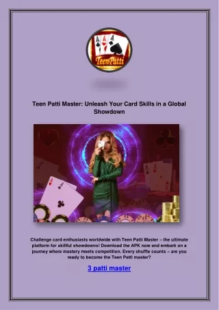 Unlock the Ultimate Teen Patti Experience with Teen Patti Master APK!