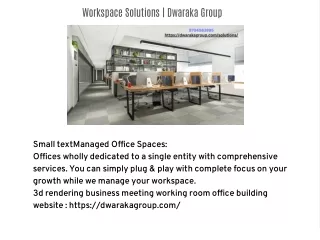 Workspace Solutions | Dwaraka Group