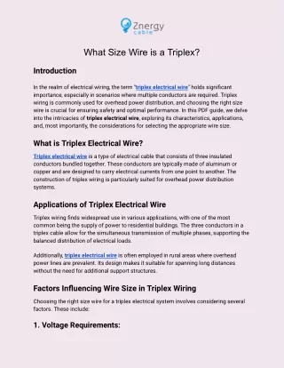 what size wire is a triplex