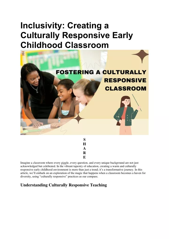 inclusivity creating a culturally responsive