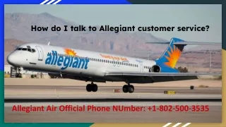 How do I talk to Allegiant customer service