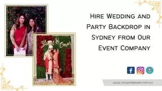 Hire Wedding and Party Backdrop in Sydney from Our Event Company