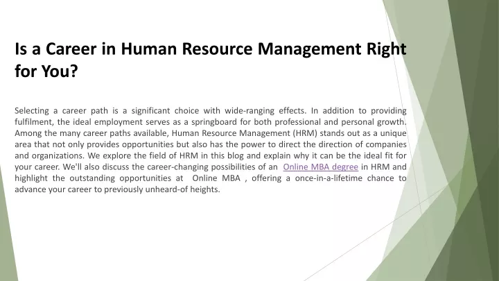 is a career in human resource management right