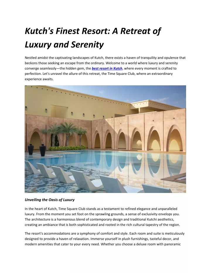 kutch s finest resort a retreat of luxury
