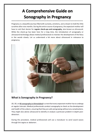 Ultrasound Sonography Guide During Pregnancy Period