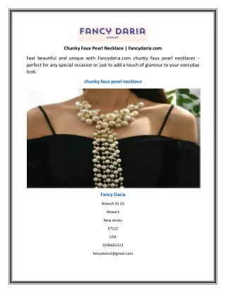 Chunky Faux Pearl Necklace | Fancydaria.com