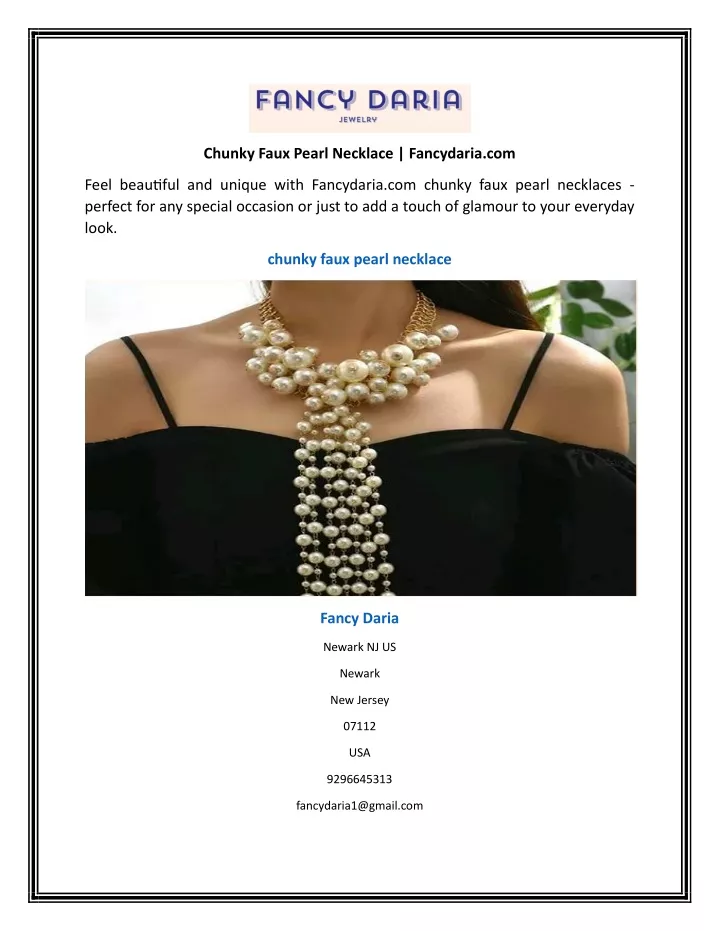 chunky faux pearl necklace fancydaria com